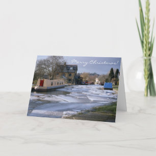 Cartes Pour Fêtes Annuelles Noël de bateaux de canal