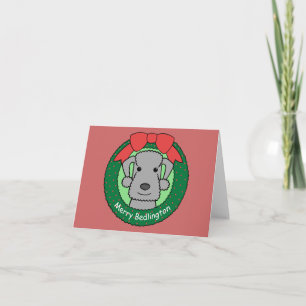 Cartes Pour Fêtes Annuelles Noël de Bedlington Terrier