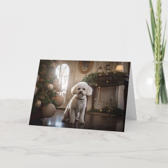 Cartes Pour Fêtes Annuelles Noël de Bichon (Devant)