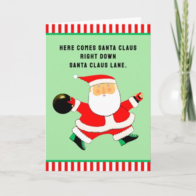 Cartes Pour Fêtes Annuelles Noël de bowling (Devant)