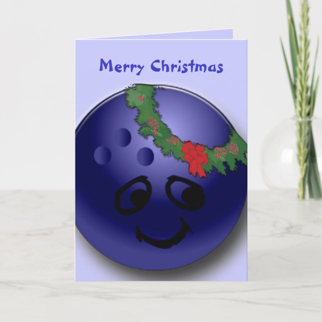 Cartes Pour Fêtes Annuelles Noël de bowling (Devant)