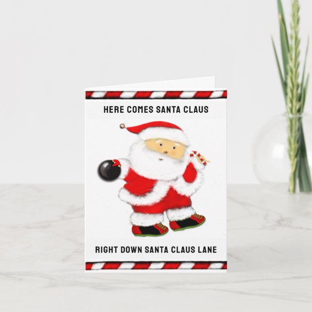 Cartes Pour Fêtes Annuelles Noël de bowling (Devant)