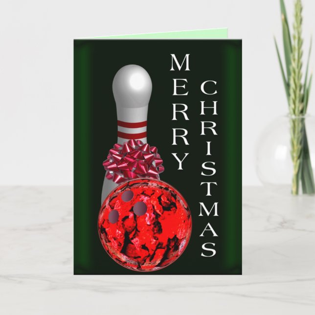 Cartes Pour Fêtes Annuelles Noël de bowling (Devant)
