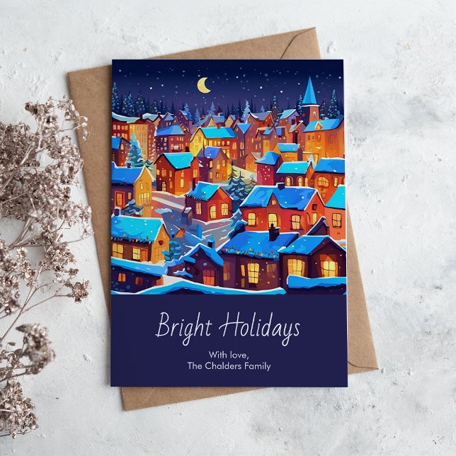 Cartes Pour Fêtes Annuelles Noël de Bright Town (Créateur téléchargé)