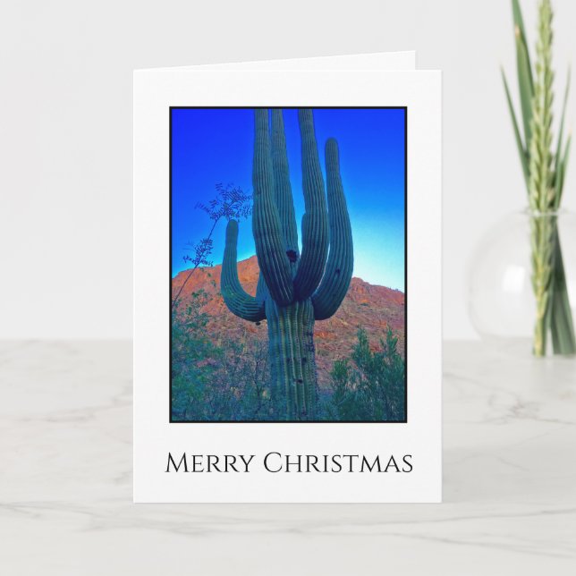 Cartes Pour Fêtes Annuelles Noël de Cactus du désert (Devant)