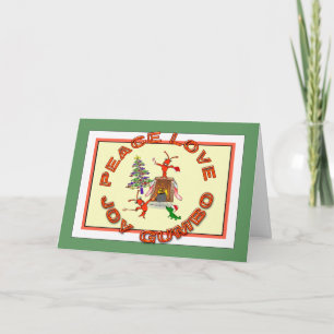 Cartes Pour Fêtes Annuelles Noël de Cajun de gombo d'amour de paix