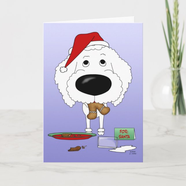 Cartes Pour Fêtes Annuelles Noël de caniche (Devant)