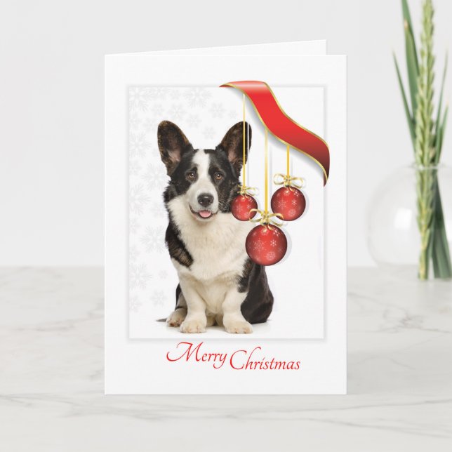 Cartes Pour Fêtes Annuelles Noël de Cardigan Corgi (Devant)