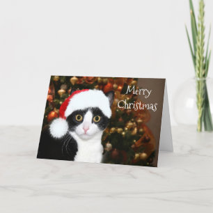 Cartes Pour Fêtes Annuelles Noël de chat de smoking