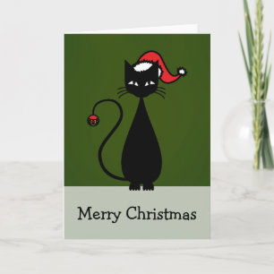 Cartes Pour Fêtes Annuelles Noël de chat noir