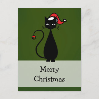 Cartes Pour Fêtes Annuelles Noël de chat noir