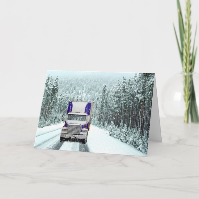Cartes Pour Fêtes Annuelles Noël de chauffeur de camion (Devant)