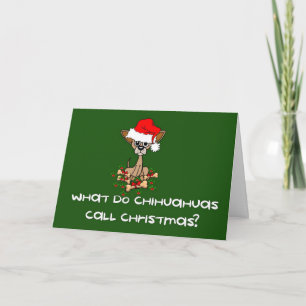 Cartes Pour Fêtes Annuelles Noël de chien de chiwawa