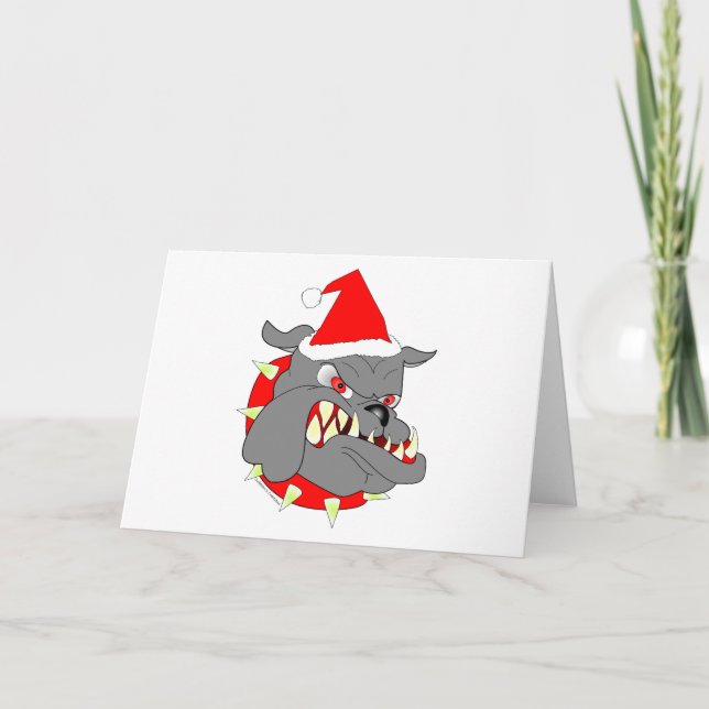 Cartes Pour Fêtes Annuelles Noël de chien de diable d'usmc (Devant)