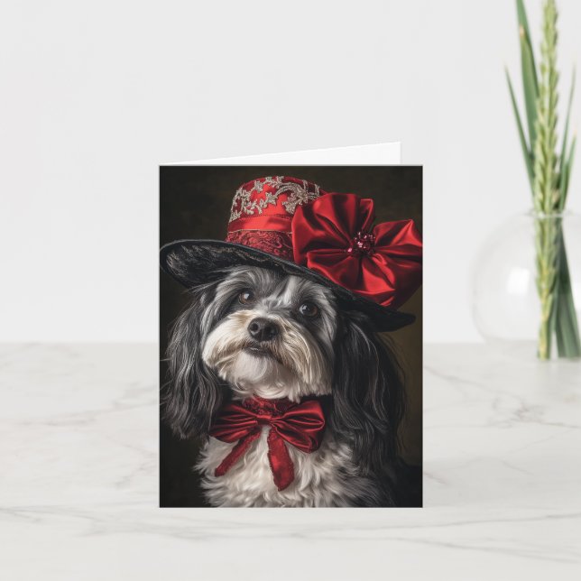 Cartes Pour Fêtes Annuelles Noël de chien du Havan victorien (Devant)