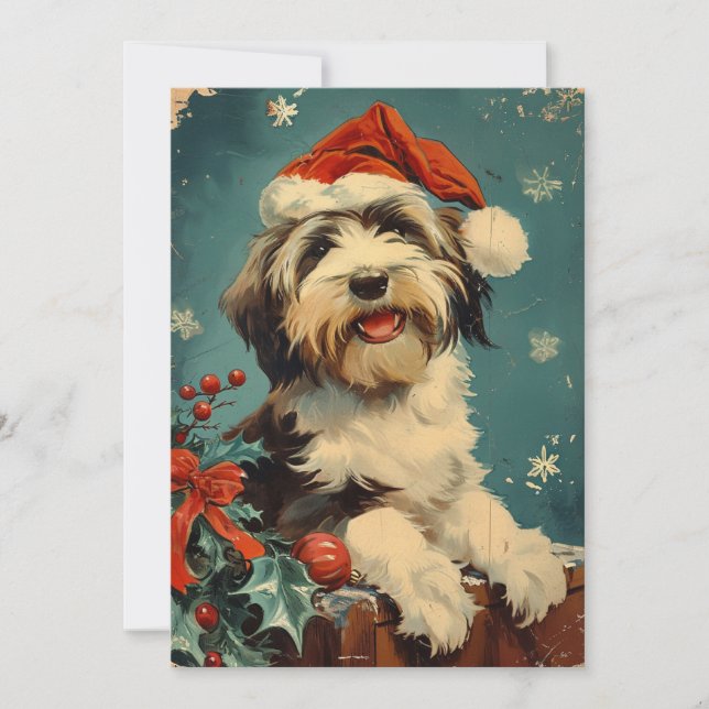 Cartes Pour Fêtes Annuelles Noël de Collie barrée (Devant)