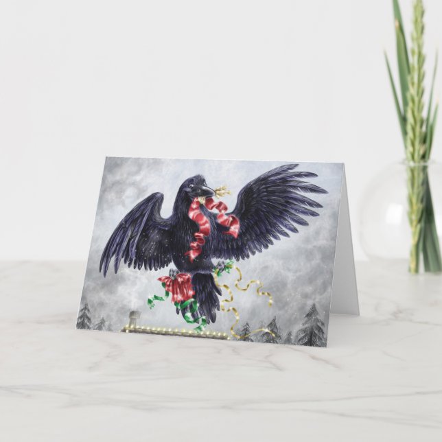 Cartes Pour Fêtes Annuelles Noël de côte ouest : Raven (Devant)
