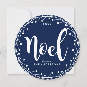 Cartes Pour Fêtes Annuelles Noel de couronne bleue