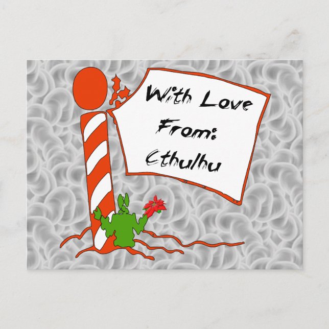 Cartes Pour Fêtes Annuelles Noël de Cthulhu (Devant)