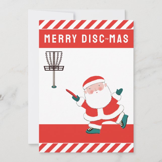 Cartes Pour Fêtes Annuelles Noël de Disc Golf (Devant)
