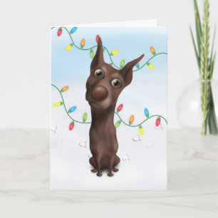Cartes Pour Fêtes Annuelles Noël de Doberman Pinscher (Fawn)
