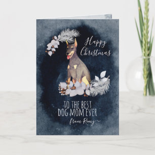 Cartes Pour Fêtes Annuelles Noël de Doberman Pinscher Maman customisée
