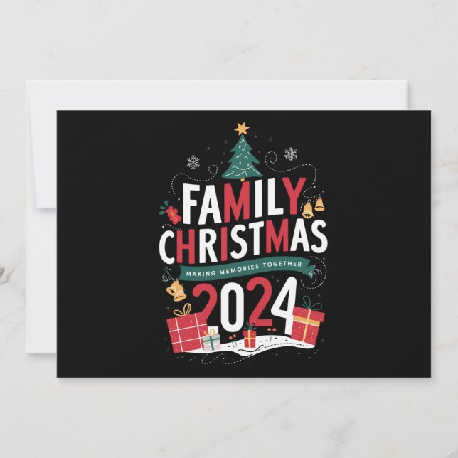Cartes Pour Fêtes Annuelles Noël de famille 2024 Rassembler les souvenirs (Devant)