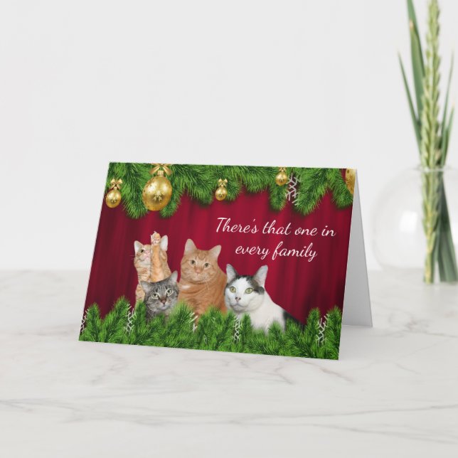 Cartes Pour Fêtes Annuelles Noël de famille de Kitty (Devant)