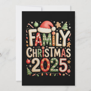 Cartes Pour Fêtes Annuelles Noël de famille patchwork 2025 Vacances de Noël