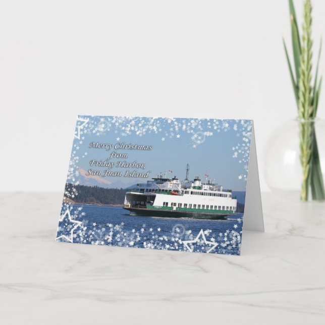 Cartes Pour Fêtes Annuelles Noël de ferry de port de vendredi bonnes fêtes (Devant)