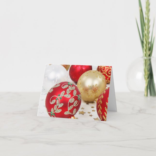 Cartes Pour Fêtes Annuelles Noël de fête de vacances ornemente l'arrière - (Devant)