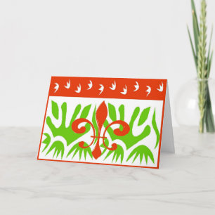 Cartes Pour Fêtes Annuelles Noël de Fleur De Lis Abstract
