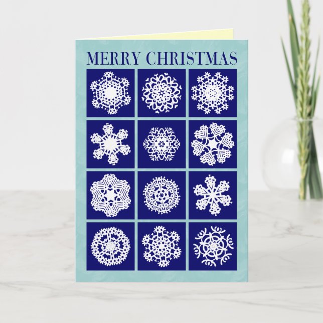 Cartes Pour Fêtes Annuelles Noël de flocons de neige (Devant)