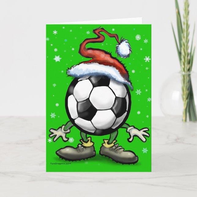 Cartes Pour Fêtes Annuelles Noël de football (Devant)