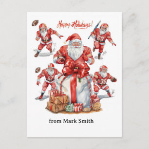 Cartes Pour Fêtes Annuelles Noël de football avec le Père Noël