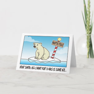 Cartes Pour Fêtes Annuelles Noël de glace d'ours blanc