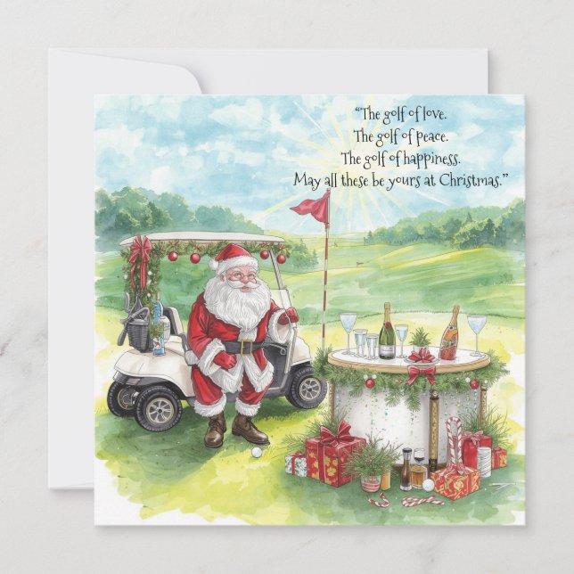 Cartes Pour Fêtes Annuelles Noël de golf (Devant)