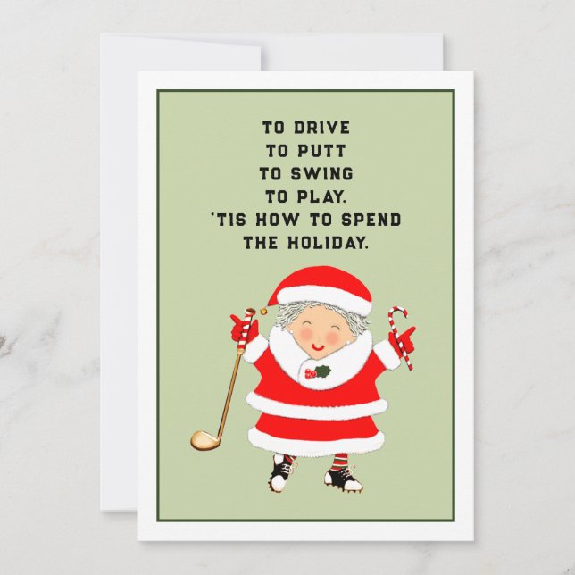 Cartes Pour Fêtes Annuelles Noël de golf (Devant)