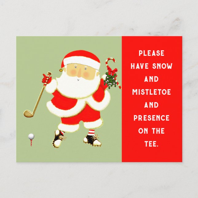 Cartes Pour Fêtes Annuelles Noël de golf (Devant)