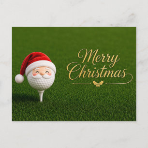 Cartes Pour Fêtes Annuelles Noël de golf avec balle de golf et tee avec ruban