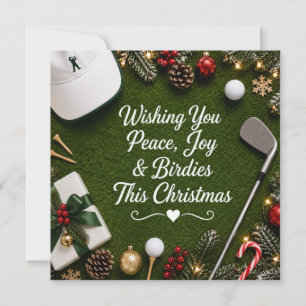 Cartes Pour Fêtes Annuelles Noël de golf avec balle de golf et tee avec ruban