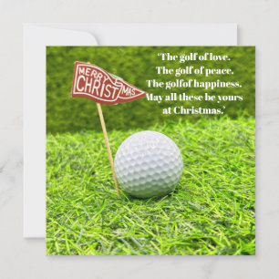 Cartes Pour Fêtes Annuelles Noël de golf avec balle de golf sur herbe verte