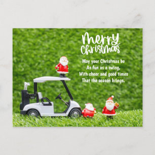 Cartes Pour Fêtes Annuelles Noël de golf avec le Père Noël