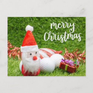 Cartes Pour Fêtes Annuelles Noël de golf avec le Père Noël pour golfeur