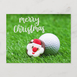 Cartes Pour Fêtes Annuelles Noël de golf avec le Père Noël pour golfeur