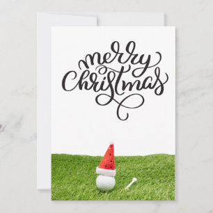 Cartes Pour Fêtes Annuelles Noël de golf avec Santa Hat pour Golfer