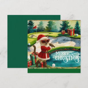 Cartes Pour Fêtes Annuelles Noël de golf sur le thème de Siamese Cat Golfer