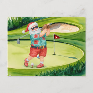 Cartes Pour Fêtes Annuelles Noël de golf sur le thème du Père Noël
