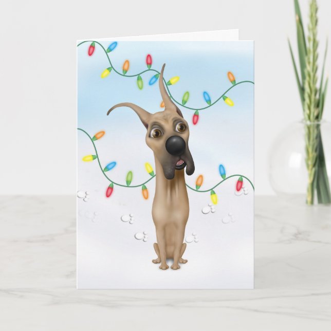Cartes Pour Fêtes Annuelles Noël de great dane (Devant)