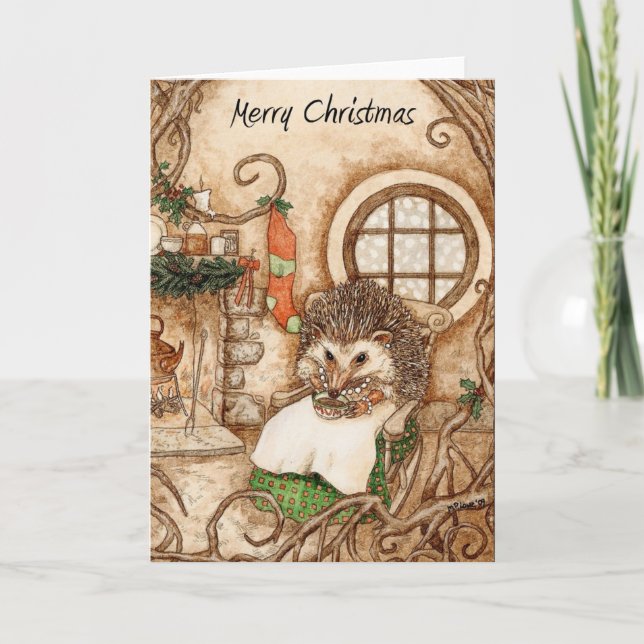 Cartes Pour Fêtes Annuelles Noël de hérisson - partie (Devant)